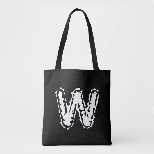 Creepy Monogram White auf Black Tasche (Vorderseite)