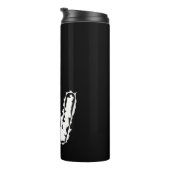 Creepy Monogram White auf Black Thermosbecher (Nach rechts gedreht)