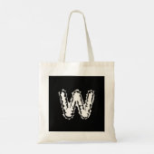Creepy Monogram White auf Black Tragetasche (Rückseite)
