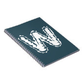 Creepy Monogram White on Blue Notizblock (Rechte Seite)
