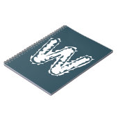 Creepy Monogram White on Blue Notizblock (Linke Seite)