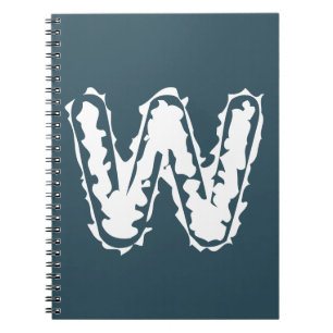Creepy Monogram White on Blue Notizblock