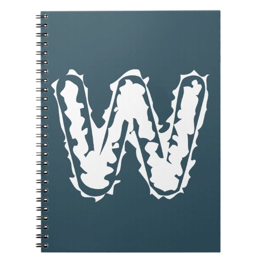 Creepy Monogram White on Blue Notizblock (Vorderseite)