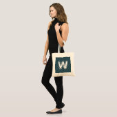 Creepy Monogram White on Blue Tragetasche (Vorderseite (Model))