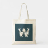 Creepy Monogram White on Blue Tragetasche (Rückseite)