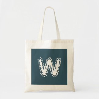 Creepy Monogram White on Blue Tragetasche
