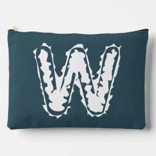 Creepy Monogram White on Blue Zubehörtasche
