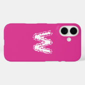 Creepy Monogram White on Pink Case-Mate iPhone Hülle (Rückseite (Horizontal))