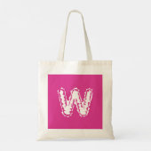 Creepy Monogram White on Pink Tragetasche (Rückseite)