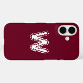 Creepy Monogram White on Red Case-Mate iPhone Hülle (Rückseite (Horizontal))