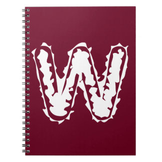 Creepy Monogram White on Red Notizblock