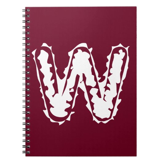 Creepy Monogram White on Red Notizblock (Vorderseite)