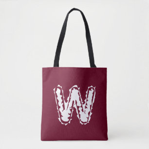 Creepy Monogram White on Red Tasche