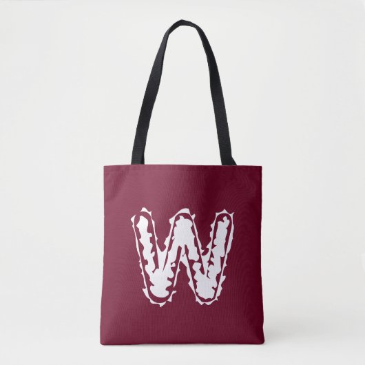 Creepy Monogram White on Red Tasche (Vorderseite)