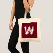 Creepy Monogram White on Red Tragetasche (Vorderseite (Produkt))