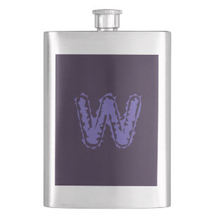 Creepy Monogramm Lila auf Lila Flachmann