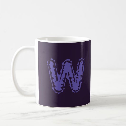 Creepy Monogramm Lila auf Lila Kaffeetasse (Links)