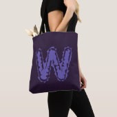 Creepy Monogramm Lila auf Lila Tasche (Von Nahem)