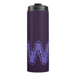 Creepy Monogramm Lila auf Lila Thermosbecher