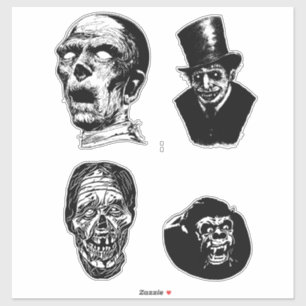 Creepy Monsters Kreaturen Horror Kunst Illustratio Aufkleber