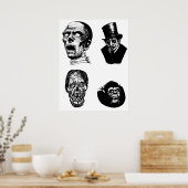 Creepy Monsters Kreaturen Horror Kunst Illustratio Poster (Küche)