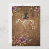 Creepy Moody Halloween Crow & Feather Einladung (Rückseite)