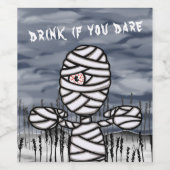 Creepy Mummy Halloween-Party Weinetikett (Einzelnes Label)