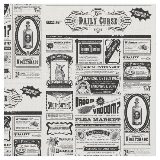 Creepy Newspaper Stoff (Nahaufnahme)