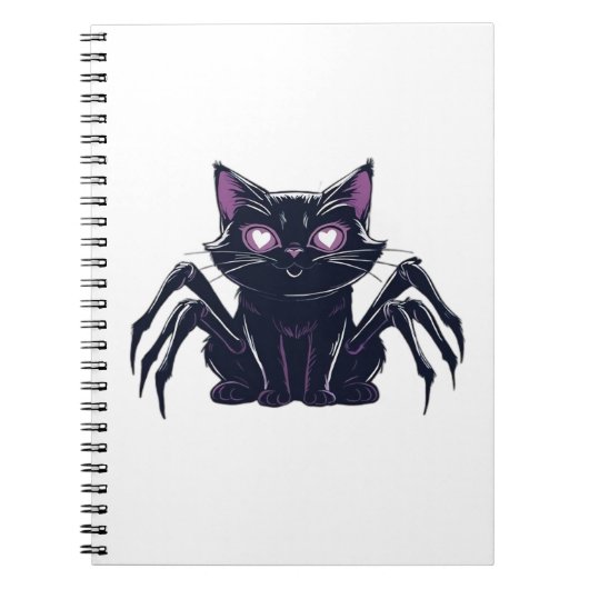 Creepy Niedlich Cat - Spider Legs & Heart Eyes Cla Notizblock (Vorderseite)