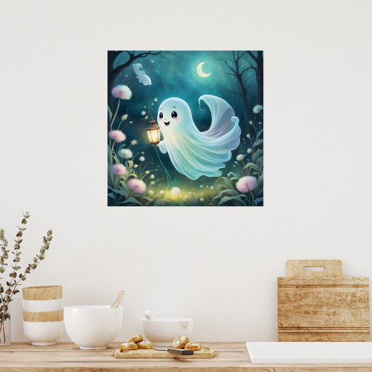 Creepy Niedlich Ghost Art Poster (Küche)