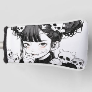 Creepy Niedlich Goth Manga Syle Skulls und Anime G Golf Headcover