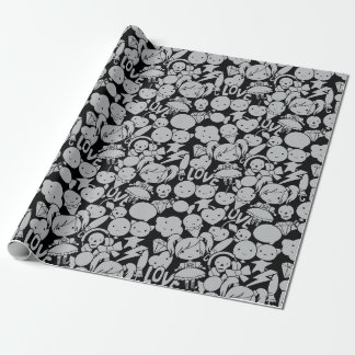 Creepy Niedlich Gothic Clown Wrapping Paper Geschenkpapier