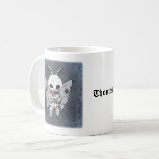 Creepy Niedlich gothman Mothman Individuelle Name Kaffeetasse (Vorderseite Links)
