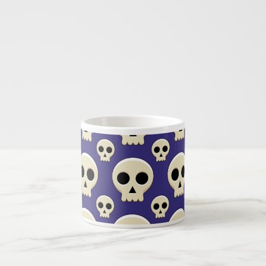 Creepy Niedlich Kawaii Goth Skull Espressotasse (Vorderseite)
