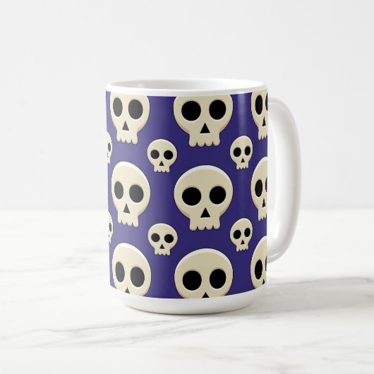 Creepy Niedlich Kawaii Goth Skull Kaffeetasse (VorderseiteRechts)
