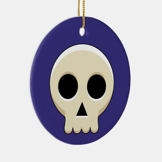 Creepy Niedlich Kawaii Goth Skull Keramik Ornament (Rechts)