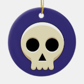Creepy Niedlich Kawaii Goth Skull Keramik Ornament (Vorne)