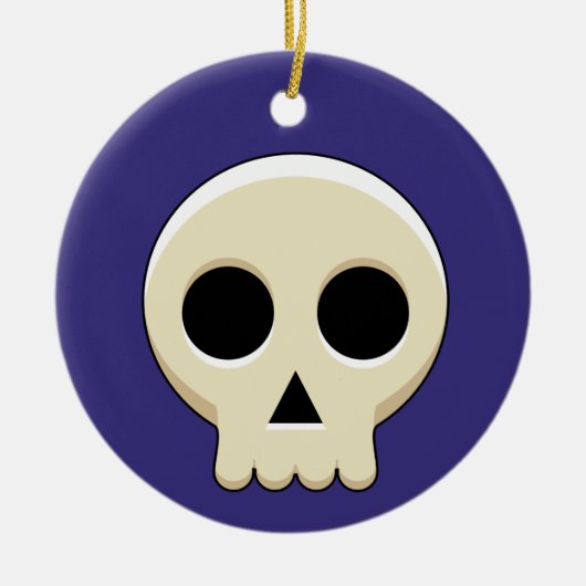 Creepy Niedlich Kawaii Goth Skull Keramik Ornament (Vorne)