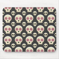 Creepy Niedlich Kawaii Goth Skull mit Blume Muster