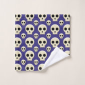 Creepy Niedlich Kawaii Goth Skull Pattern Badhandtuch Set (Waschlappen)