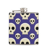 Creepy Niedlich Kawaii Goth Skull Pattern Flachmann (Vorderseite)