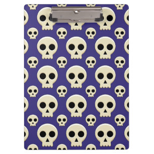 Creepy Niedlich Kawaii Goth Skull Pattern Klemmbrett