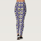 Creepy Niedlich Kawaii Goth Skull Pattern Leggings (Rückseite)