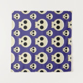 Creepy Niedlich Kawaii Goth Skull Pattern Wandteppich (Vorderseite (Horizontal))