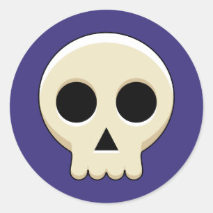 Creepy Niedlich Kawaii Goth Skull Runder Aufkleber