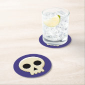 Creepy Niedlich Kawaii Goth Skull Runder Pappuntersetzer (Vor Ort)