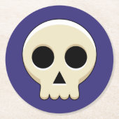 Creepy Niedlich Kawaii Goth Skull Runder Pappuntersetzer (Vorderseite)