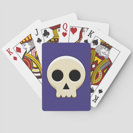 Creepy Niedlich Kawaii Goth Skull Spielkarten (Rückseite)