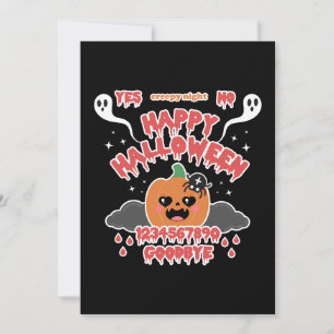 Creepy Niedlich Kawaii Halloween Ghost Board Feiertagskarte