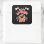 Creepy Niedlich Kawaii Halloween Ghost Board Quadratischer Aufkleber (Tasche)